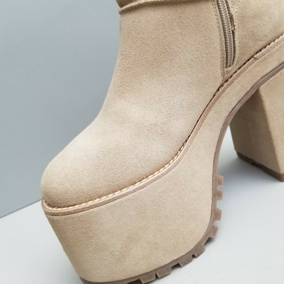 Free People Montreal Platform Boots Tan Suede Size 39 - Picture 9 of 9
